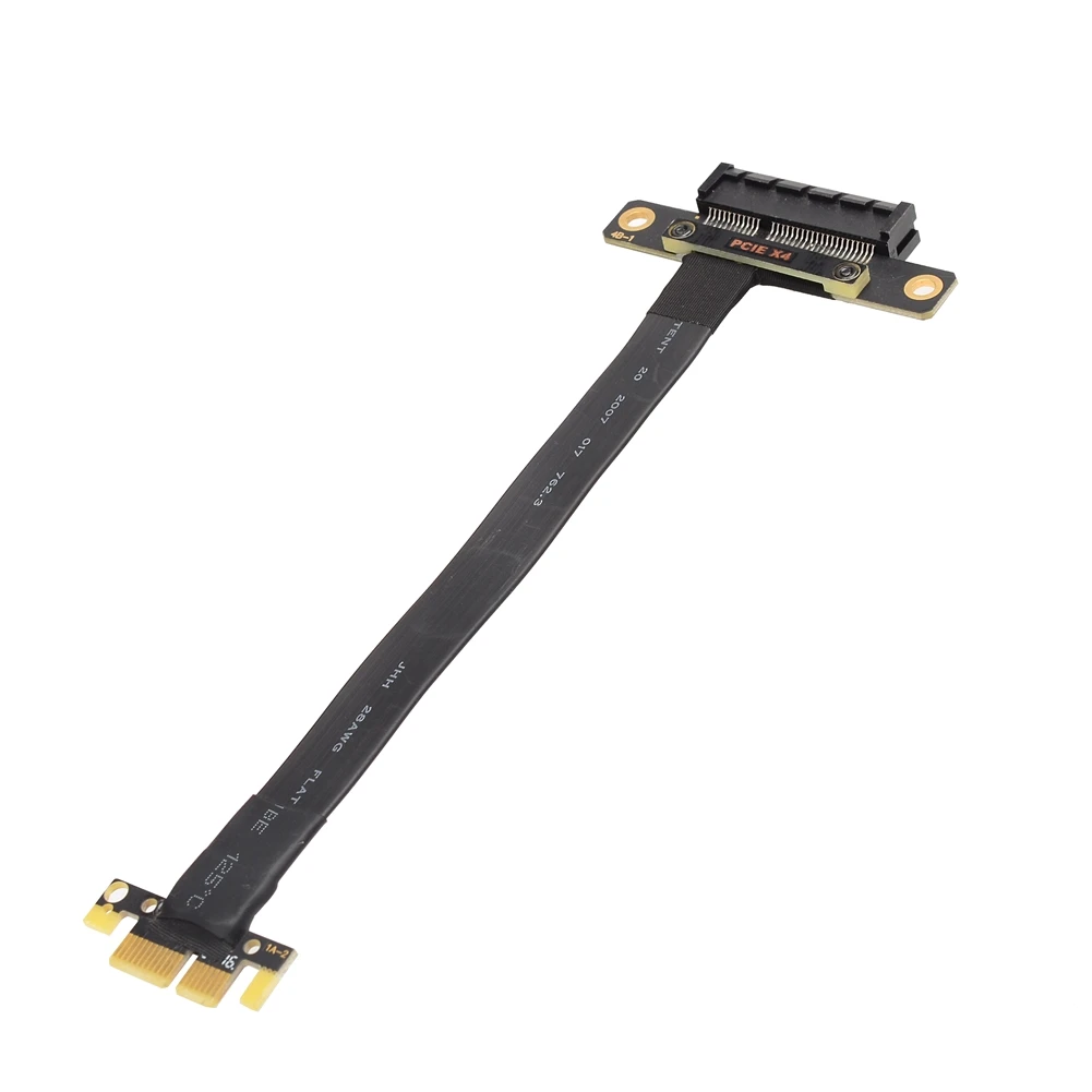 PCI Express 90 Degree PCI-E 3.0 4x To 1x Riser Card Flexible Extension Cable 10CM 20CM 30CM 40CM 50CM 60CM 80CM 100CM