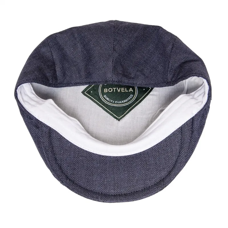 BOTVELA Linen Flat Cap Men Women Herringbone Newsboy Caps Driving Bunnet Ivy Hat Bakerboy Hats Summer Boina 006