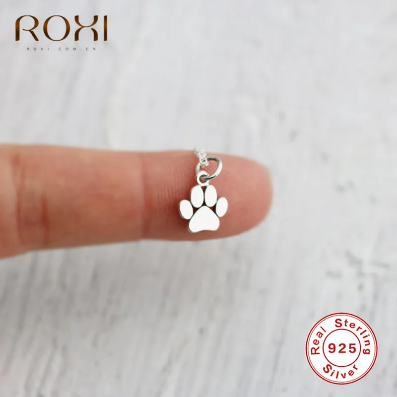 925 Sterling Silver Animal Paw Charm Pendant Necklace For Women Dog Cat Paw Necklace Women Jewelry Party Gift