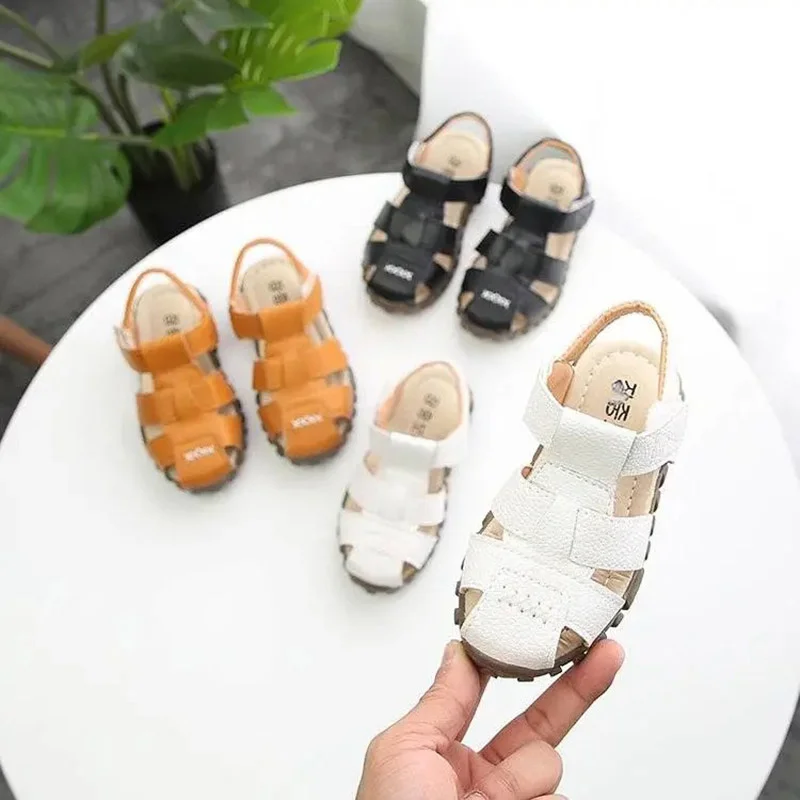 Summer Kids Sandals For Toddler Baby Little Boys Brown Black White Gladiator Leather Beach Sandals Shoes 1 2 3 4 5 6 Years Old