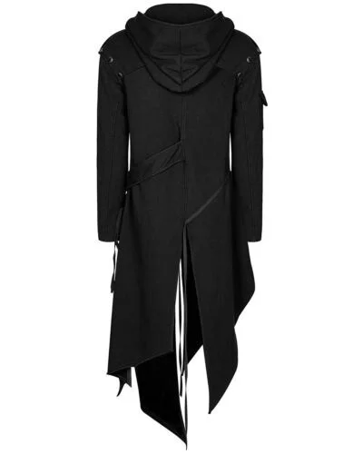 SHUJIN Nam Phong Cách Kiến Trúc Gothic Hip Hop Hào Áo Khoác Có Mũ Áo Khoác Nam Không Đều Thiết Kế Dài Áo Khoác Cardigan Đường Punk Vintage Áo