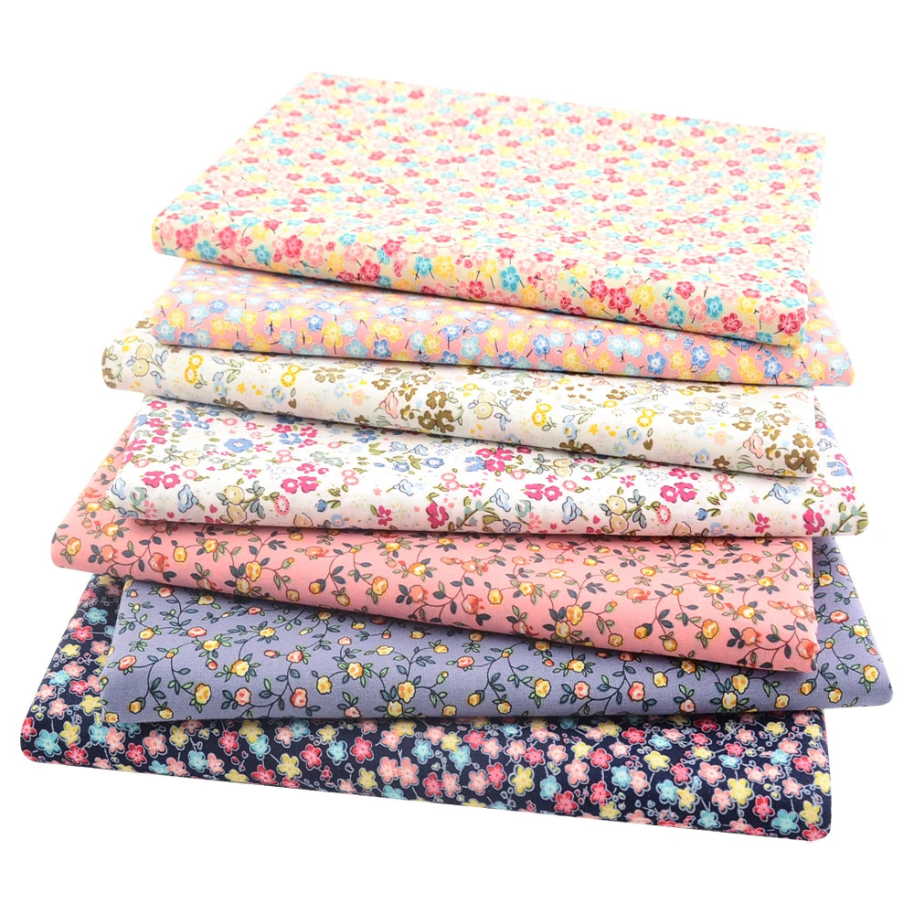 Poplin Cotton Fabric for Needlework Patchwork Paisley Scroll Fat Quarter Printed DIY Sewing Handicraft Quilting 5-7 Pcs Pack