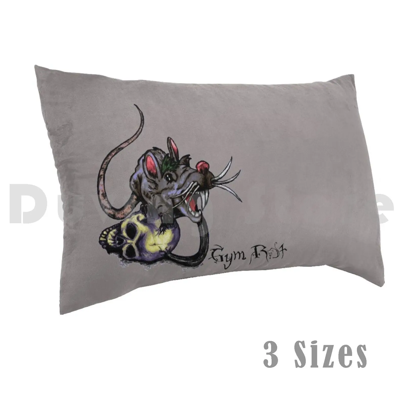 Gym Rat With Kettlebell Skull Pillow Case Printed 50x75 Barbell Gym Rat Gym Workout Powerlifter Strongman