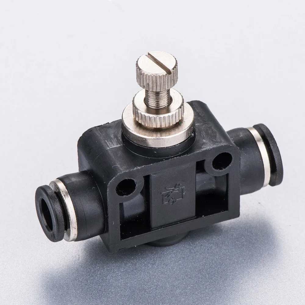 Pneumatic Airflow Regulator PA 4 6 8mm 10mm 12mm OD Hose Tube Gas Flow Adjust Valve Connector Fitting Air Speed Control Valve