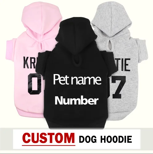 Pet Clothes Dog Hoodie Custom French Bulldog Puppy Coat Sweatshirt Cotton Winter Dog Cat Clothing For Small Large Dogs Chihuahua