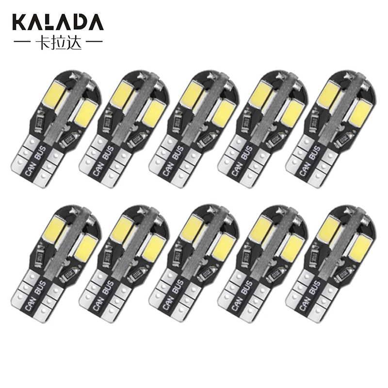 10 pcs t10 car led interior reading lamp w5w 168 194 auto door lights side marker license plate light led bulb 12v DC warm white