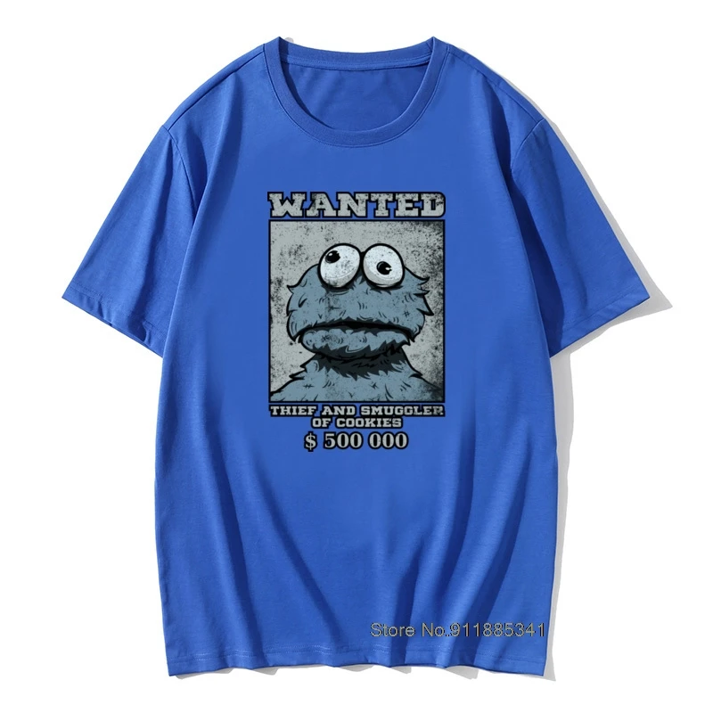 T Shirt Men Funny Cookie Monster T-shirt Male Coupons Camisa Tops TShirt Crewneck Summer/Autumn 100% Cotton Tee Graphic