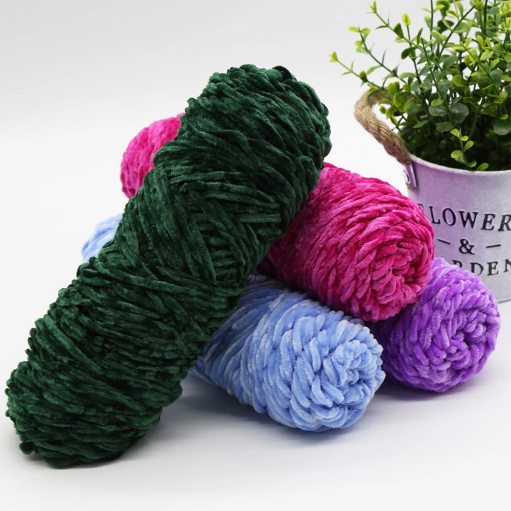 100g Chenille Yarn Crochet Chunky Thread For Knitting Anti-pilling Velvet Threads Polyester Blended Cotton пряж Cardigan Scarf