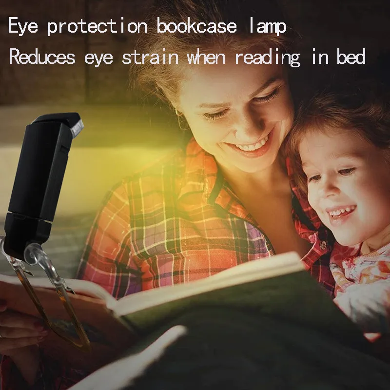 LED Book Lamp USB Charging Reading Lamp Bedside Clip-on Warm Amber Light Eye-Protection Adjustable Portable Bookmark Lamp