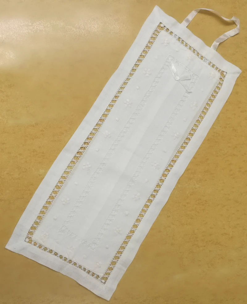 Cubierta de papel higiénico de lino doble con flores bordadas, Blanca, a la moda, 7x17 \