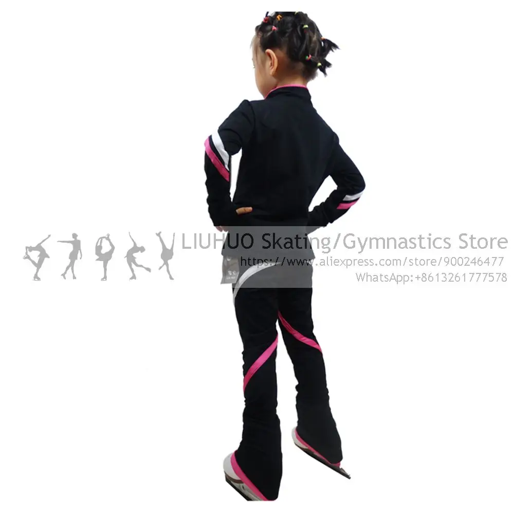 Figure Skating pants Kids Jackets Sets Girls Children Quality Strapes Women Skiing ice skating pantss for skating training wear