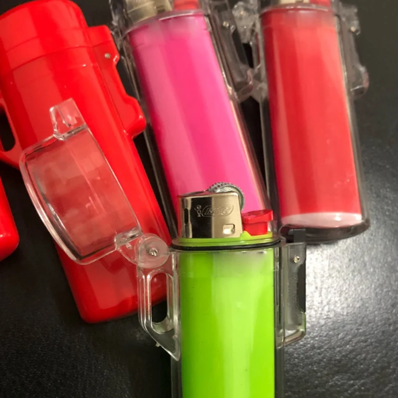 Outdoor Waterproof Plastic Transparent Medium Size Lighter Case Box For BIC J3  Plastic Protective Case Explosion-Proof