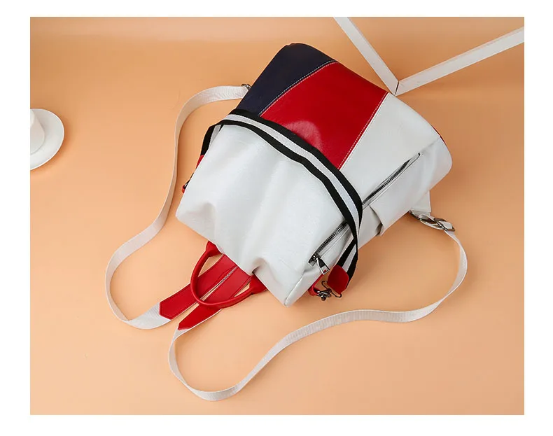 Multifunctional Backpack Women Leather Backpacks Female White School Bags For Teenage Girls Shoulder Bag Travel BackPack Mochila