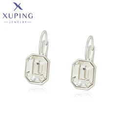 Xuping Jewelry Promotion Copper Square American Style Platinum Color Plated Crystals Earrings for Women Christmas Gift 610295595