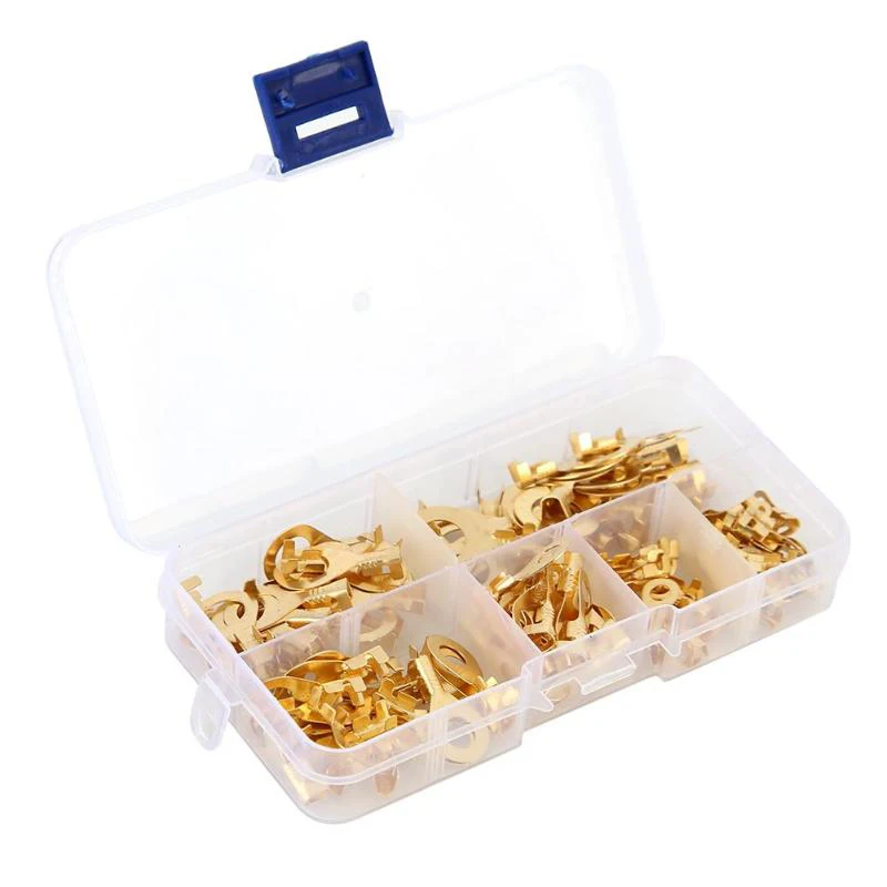 

150PCS Ring Lugs Ring Eyes Copper Crimp Terminals Cable Lug Wire Connectors Non-insulated Diy Assortment Kit M3/M4/M5/M6/M8/M10