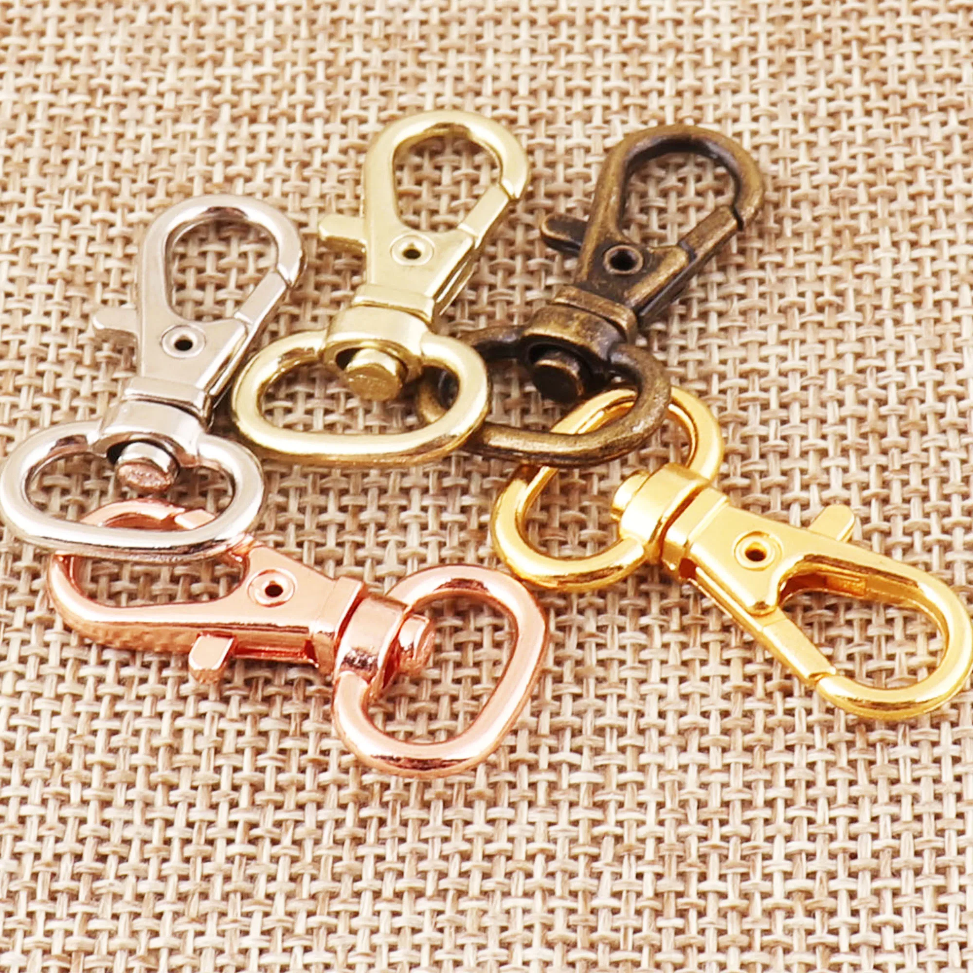 50 PCS Lobster Swivel Clasps Gold Rose Gold Bronze Silver Antique bronze Hook Clasps Claws Carabiner Handbag Snap Purse Hook