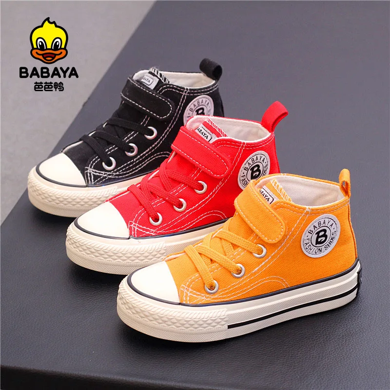 Children Canvas Shoes Girls Sneakers High Boys Winter Shoes Breathble 2019 Autumn Winter Fashion Kids Casual Shoes Toddler Boots