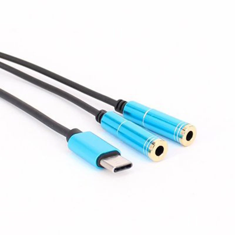 ประเภท C ถึง Dual 3.5แจ็คหูฟัง Usb C ถึง3.5มม.Aux คู่อะแดปเตอร์หูฟังสำหรับ Letv สำหรับ Xiaomi โทรศัพท์
