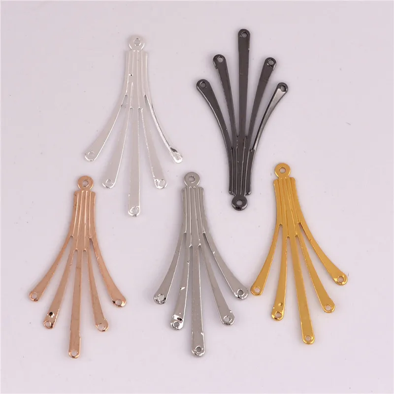 25.5 * 11.5mm porous palm type leaf pendant connector brass electroplating shaped copper diy jewelry accessories