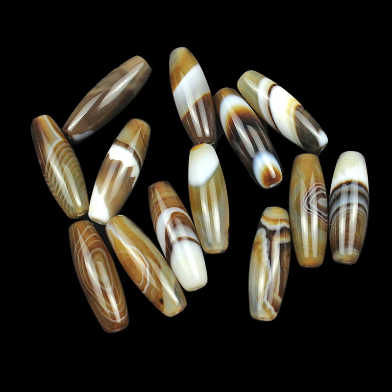 10*30mm Natural Brown Agates Oval Shape Beads Stones streak Rice Shape Handmade Bracelet Beads Accessory For Jewelry Making