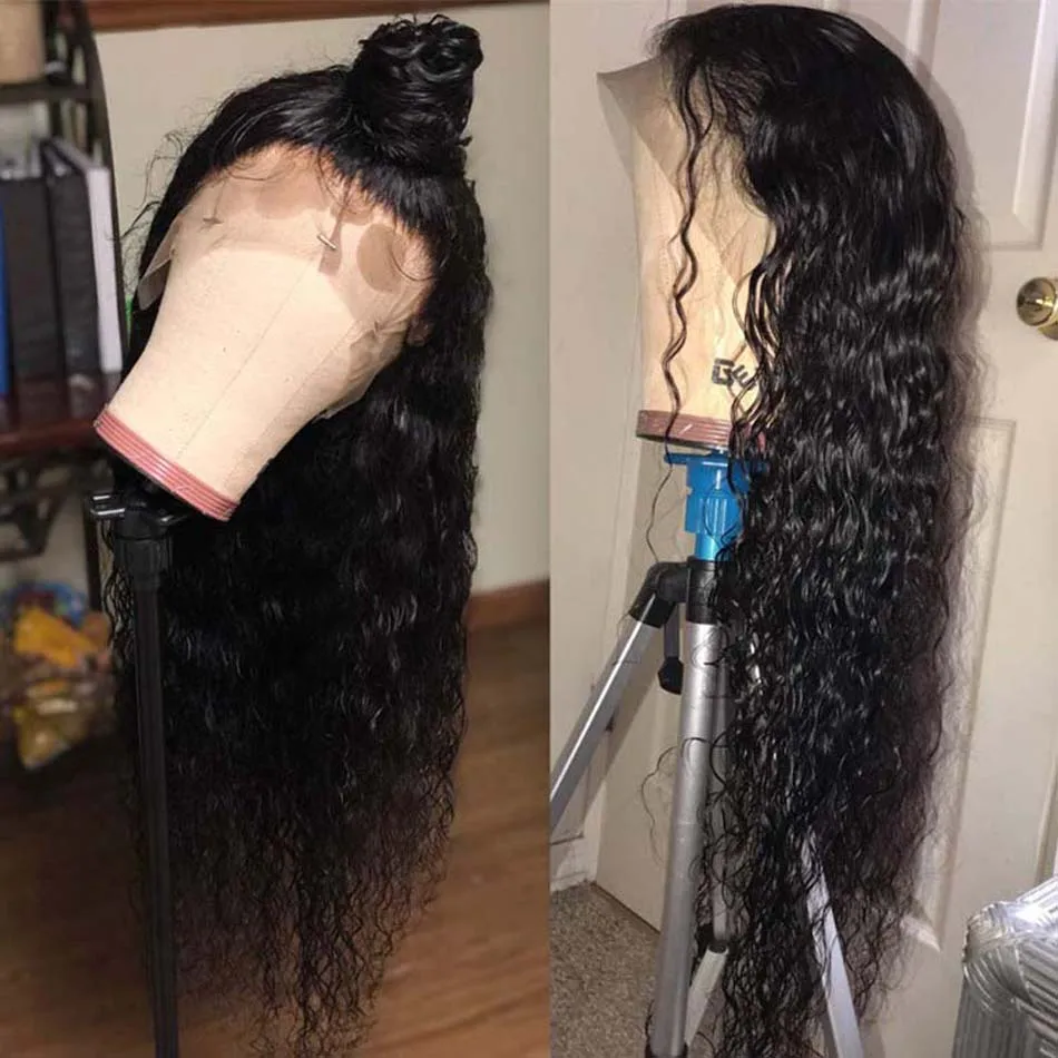 360 Kant Frontale Pruiken Braziliaanse Water Wave Pruik Pre Geplukt 360 Full Lace Pruiken 30Inch Nat En Wave Menselijk haar Pruiken Beliself Haar