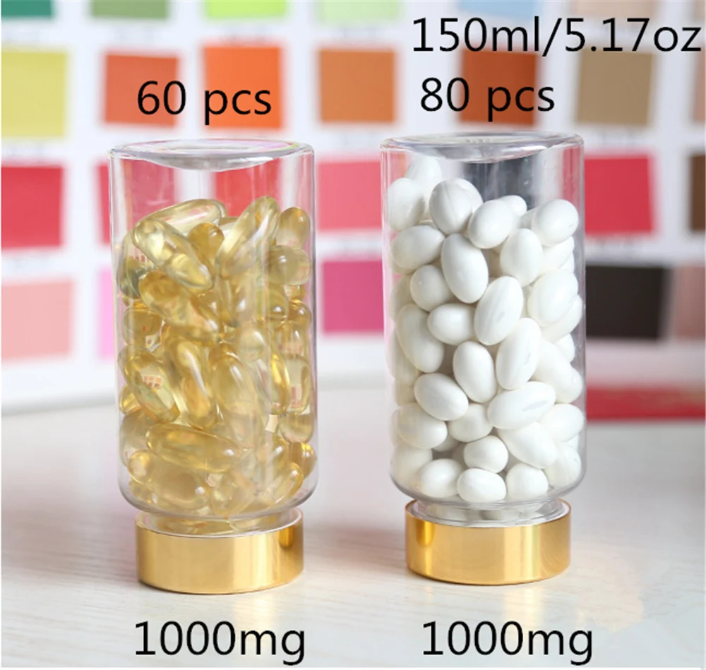 30pcs 80ml 100ml 120ml 150ml 4OZ Transparent Plastic Empty Bottle Powder Pill Candy Bath Salt With Sealing Paste Empty Container