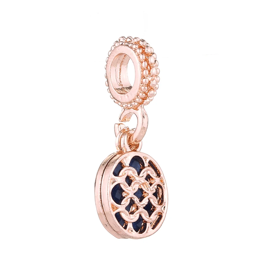 Buipoey Shiny Rose Gold Plated Dangle Charm Beads Fit Bracelet & Necklace Jewelry Accessory Pendant Beaded Charms