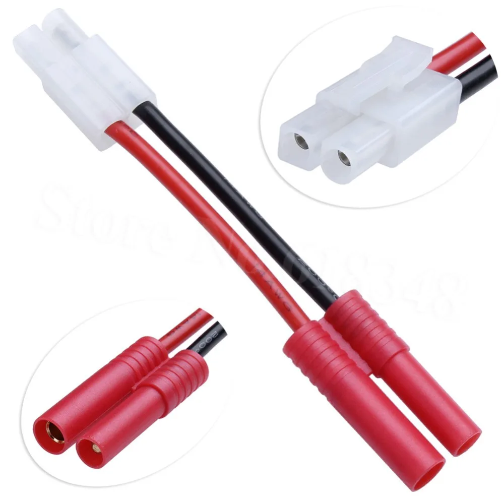 HXT 4.0mm Plug to Male Tamiya Connector Adapter With 14AWG Silicone Wire Cable 1.96