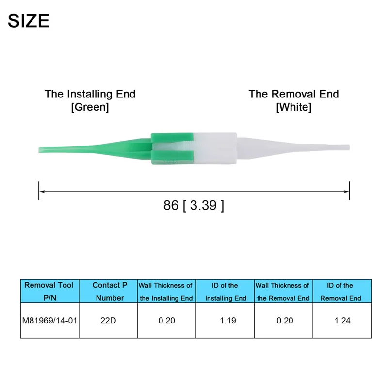 JRready M81969-14-01 Solid Barrel Installing Removal Tool Plastic Hand Tool Accessories For Electrical Wire Terminal Connectors