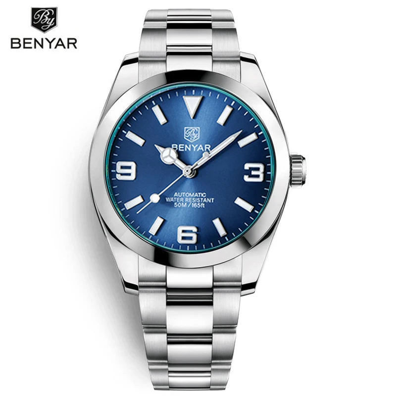 

BENYAR Top Brand Men Mechanical Watch Men Wristwatches Stainless Steel Waterproof Sports Men Watches Business Relogio Masculino