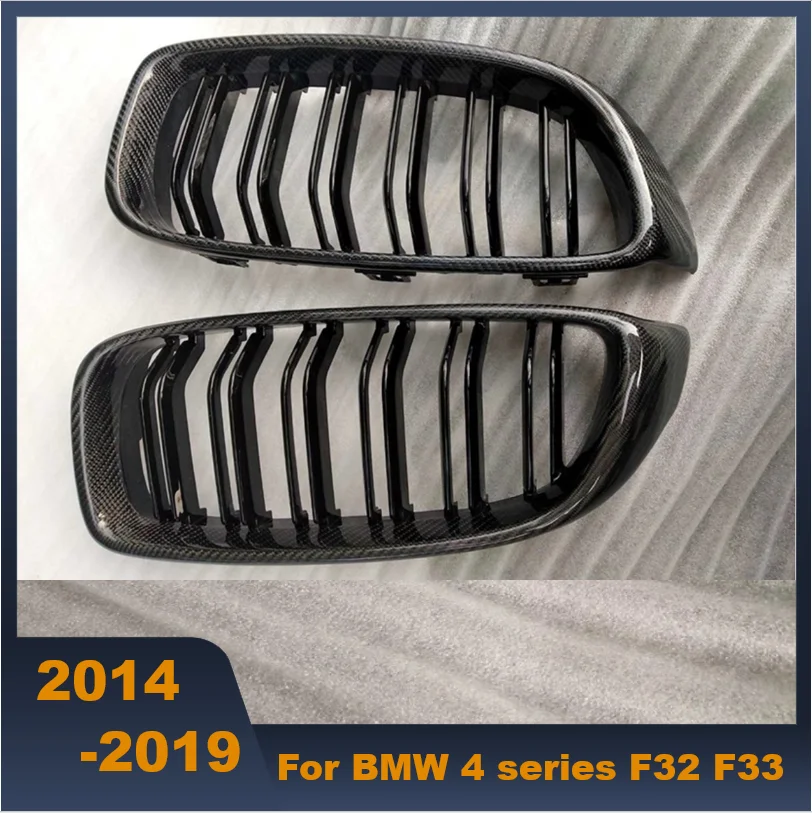 Front Bumper Racing Grill for BMW 4 Series 428i 440i 435i F32 F33 F36 F80 M3 F82 M3 F83 M4 ABS 2014+ Carbon Fiber Kidney Grille