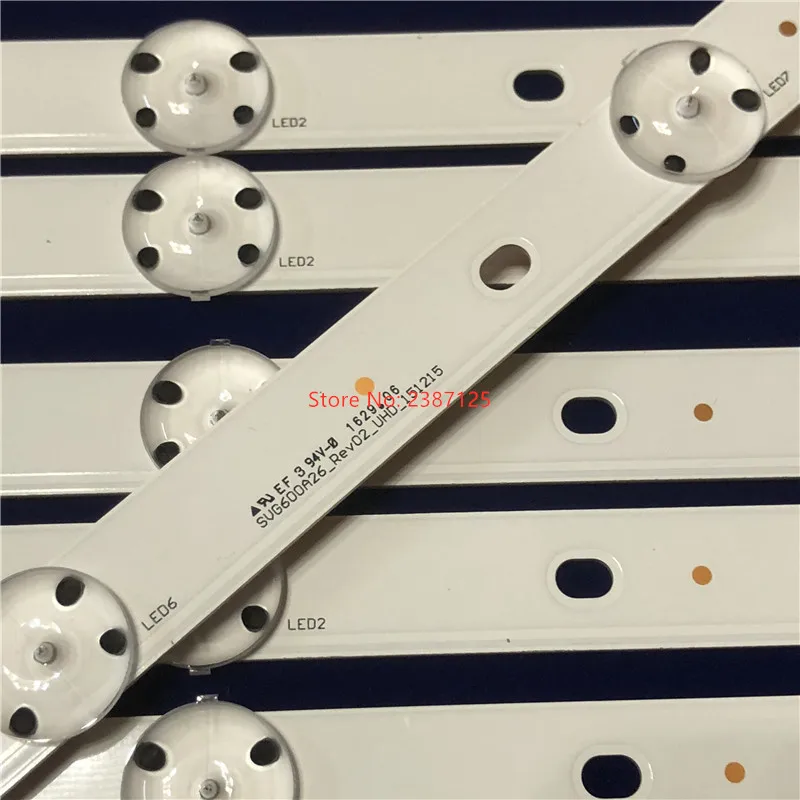 Kit Baru 1Set = 10 Buah 3V 610Mm Strip Lampu Belakang LED 7 Lampu untuk Vizio E60U-D3 SVG600A26 _ Rev02_UHD_151215