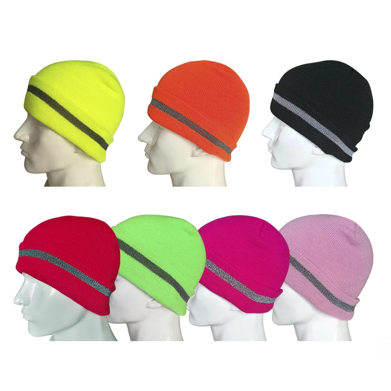 2021 New Reflective Beanie Hat Women Autumn Winter Cap Fashion Female Bonnet Warm Caps Brand Knitted Hats for Men