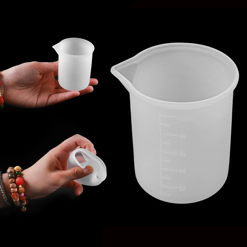 1pcs 100ML Transparent Silicone Crystal Glue UV Resin Measuring Cup Epoxy Resin Cup For Diy Jewelry Making Findings Tools