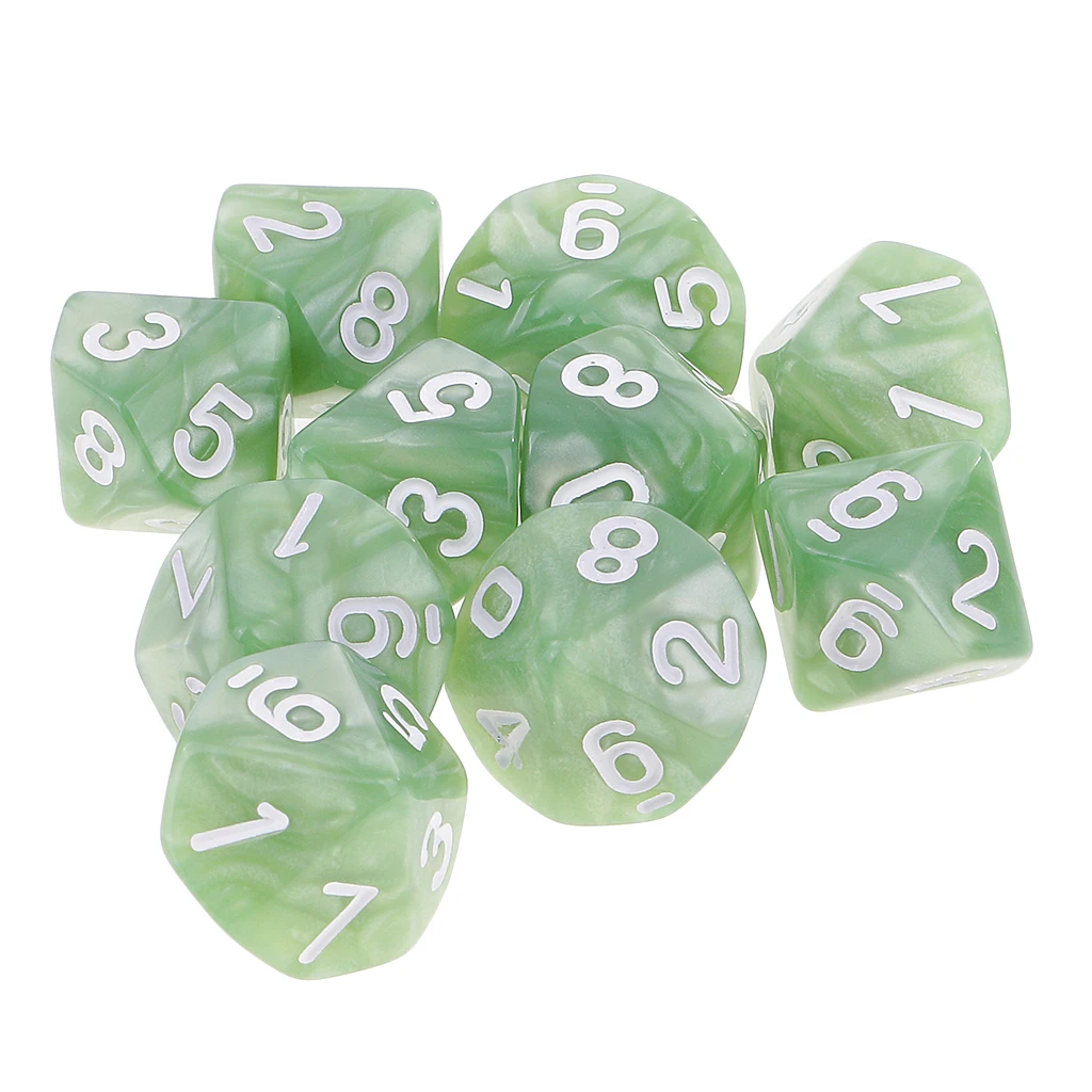 10pcs 10 Sided Dice D10 D8 Polyhedral Dice for D&D Games 16mm DND RPG MTG Dice Family Party Kids Game House Dice