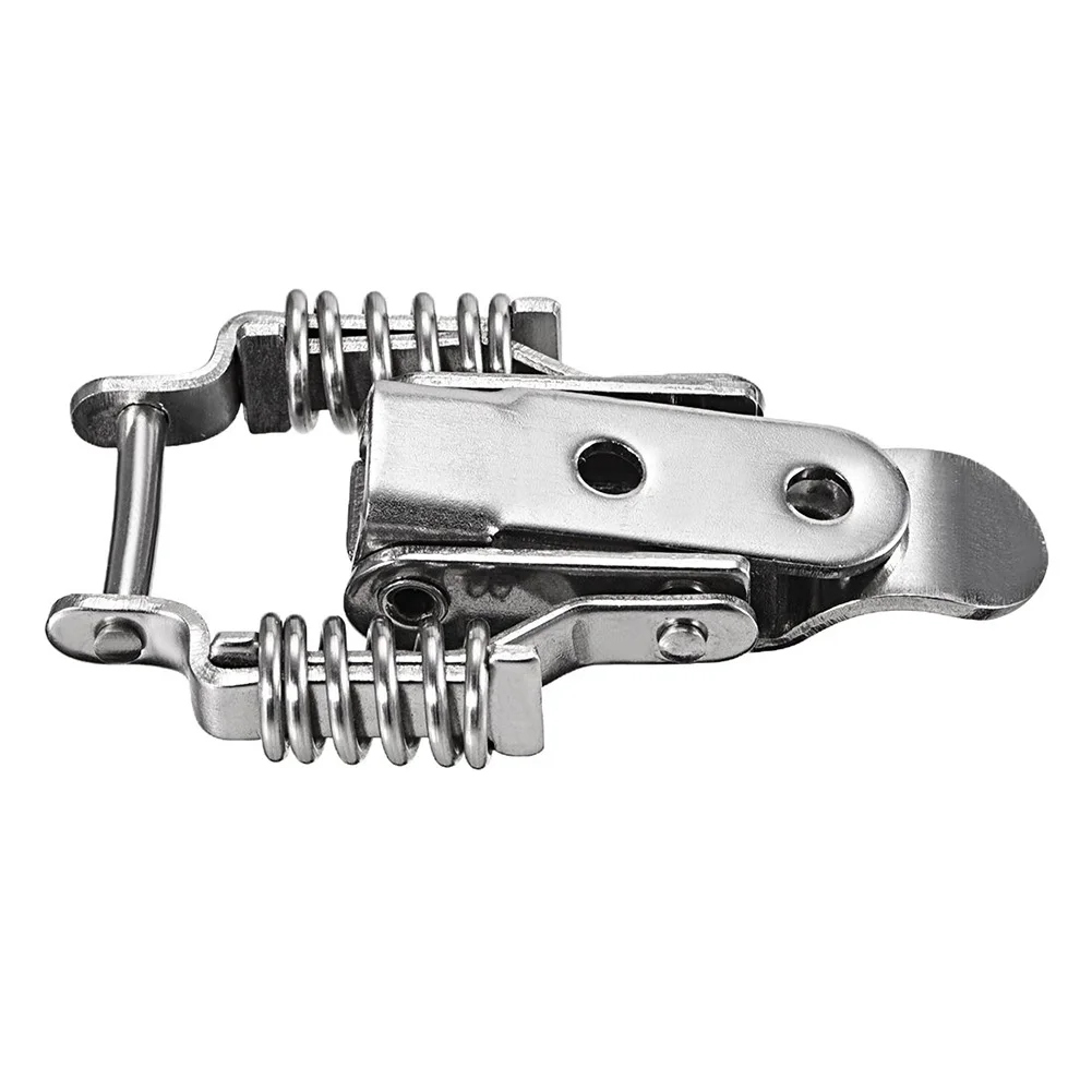 2pcs/4pcs Toolbox Draw Compression Spring Toggle Latch Catch Clamp Silver Alloy Hinge For DIY Crafts Small Drawe