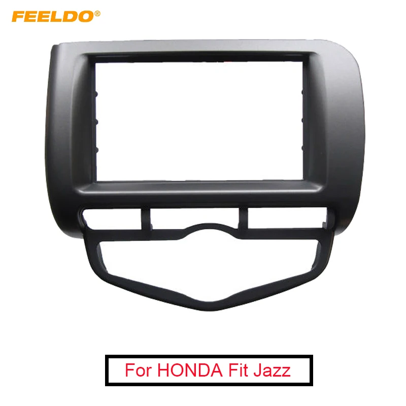 

FEELDO Car Radio Fascia Frame For Honda Fit Jazz 2002-2008 (Auto AC,RHD) Stereo DVD 2Din Dash Mount Installation Face Frame Kit