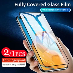 2/1Pcs cover phone screen protector for Huawei P20 P30 P40 lite E P smart pro Z S plus 2018 2019 2020 2021 tempered glass film