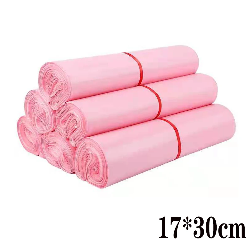 17*30cm 50Pcs/Lot Plastic Envelope Self-seal Adhesive Courier Storage Bags White Pink Gray Color Poly Mailer Shipping Bags