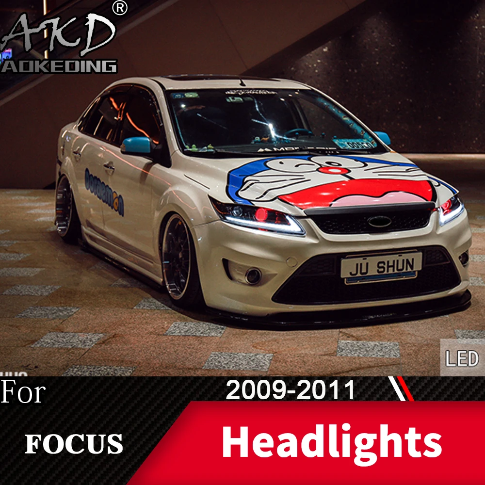 Head Lamp For Car Ford Focus 2009-2011 Focus MK2 Headlights Fog Lights Day Running Light DRL H7 LED Bi Xenon Bulb Car Accessory