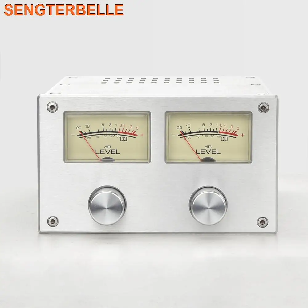 

BZ1710 Retro Double Level Meter All Aluminum Amplifier Chassis Tube Power Amp Case Mini Enclosure Diy Box 172*100*268MM