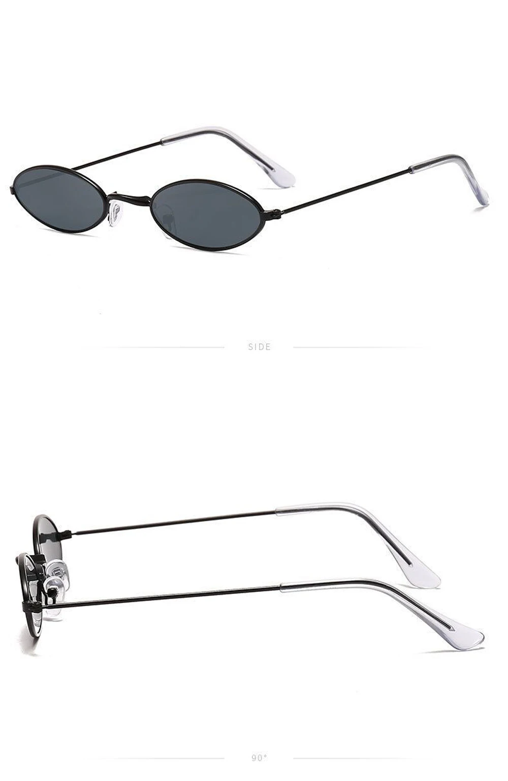 Retro Kleine Ovale Sonnenbrille Frauen Vintage Marke Shades Schwarz Rot Metall Farbe Sonnenbrille Für Weibliche Mode Designer Lunette – Detail 7