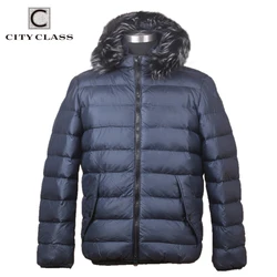 CITY CLASS Classic Brand Winter Men Coat Hot Sale Business Jacket Coat Removable Hood Fur Coat Fashion for Male CC6075