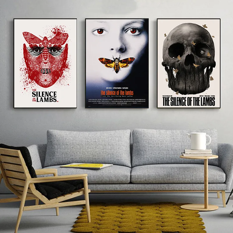 The Silence of the Lambs movie White Coated Paper poster Painting Home Room Decor Wall stickers