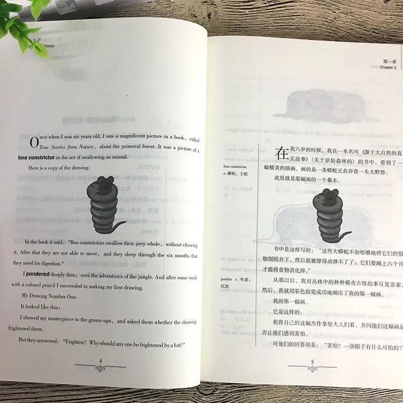 World Famous Novel The Little Prince Chinese-English Bilingual Reading Book for Children Kids Books English Original libros