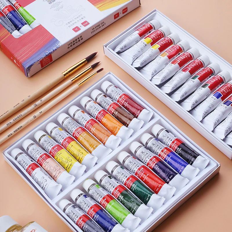 12/18/24Color Professional 12ml Oil Paint Set for Artist Oil Painting Drawing Art Color Paint Supplies