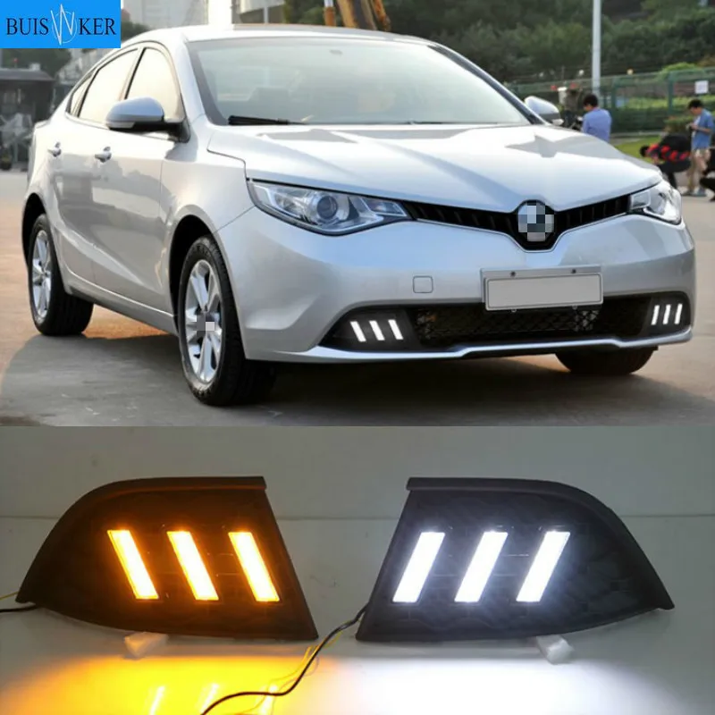 

2pcs Car Styling 12V Day Light for MG GT 2014-2017 Daytime Running Light LED White Turn Signal Light Amber Fog Lamp