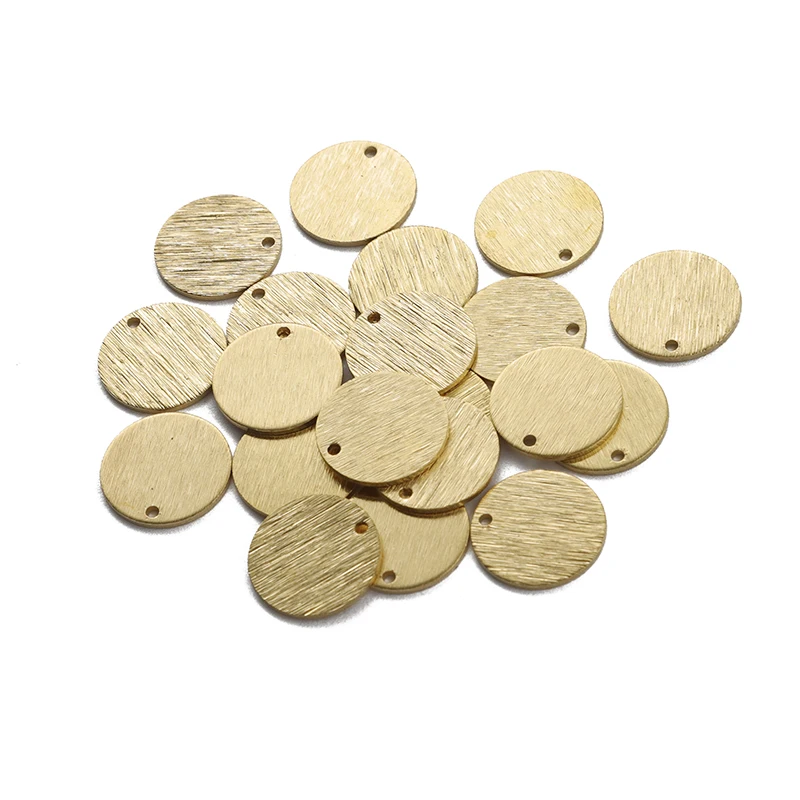 

1pack Textured Brass Charms 11x11mm 15x15mm Round Charms Bracelet Tags Earring Findings For Jewelry Making Supplies DIY Crafts