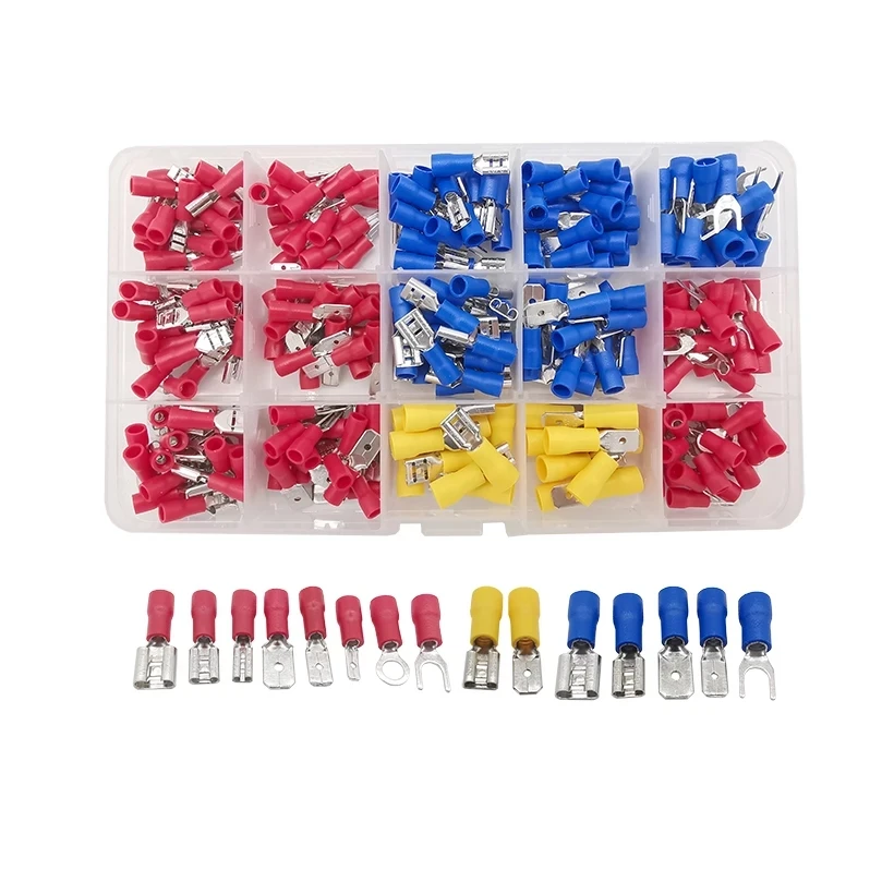 280Pcs Insulated Assorted Terminal Cable Kits Connector Electrical Wire Crimp Spade Butt Ring Fork Assorted Kit