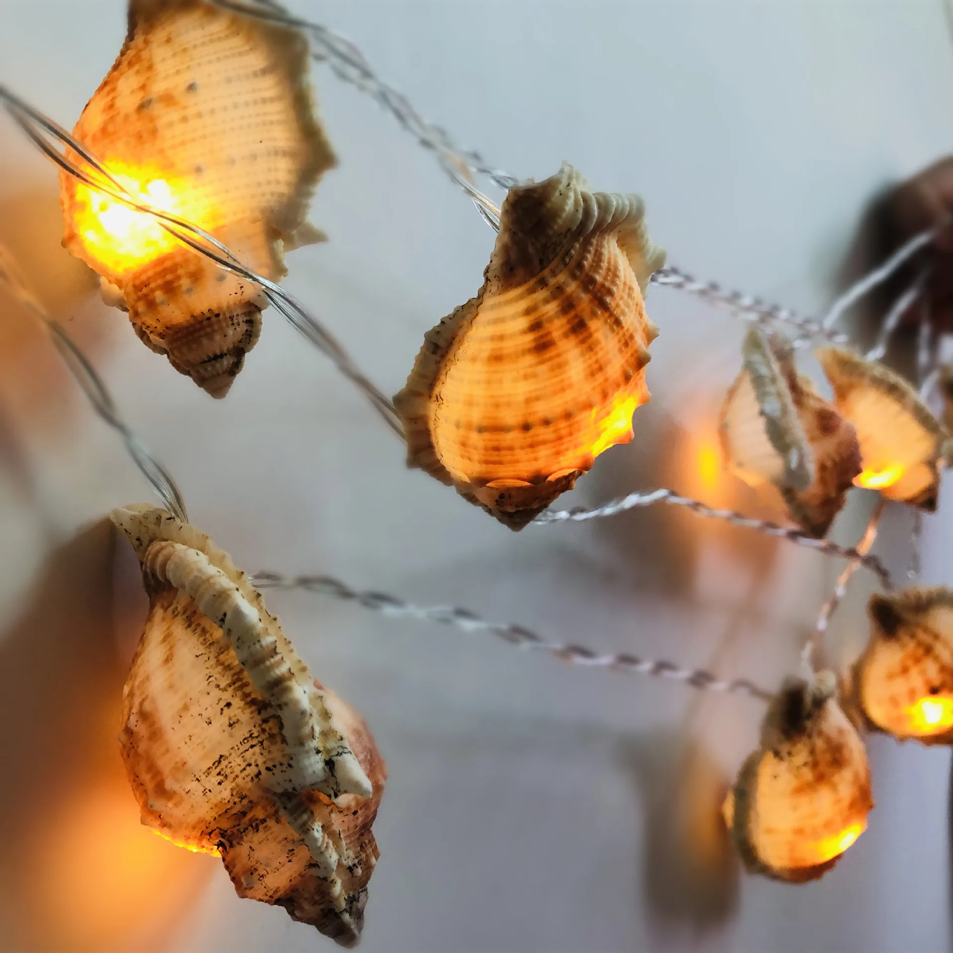 PheiLa LED Conch Shell String Light rinfrescante Ocean Lamp String a batteria per interni esterni ringhiera cortile Decor